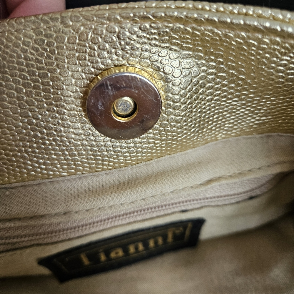 Tianni Metallic Gold Woven Bucket Bag - Picture 11 of 15